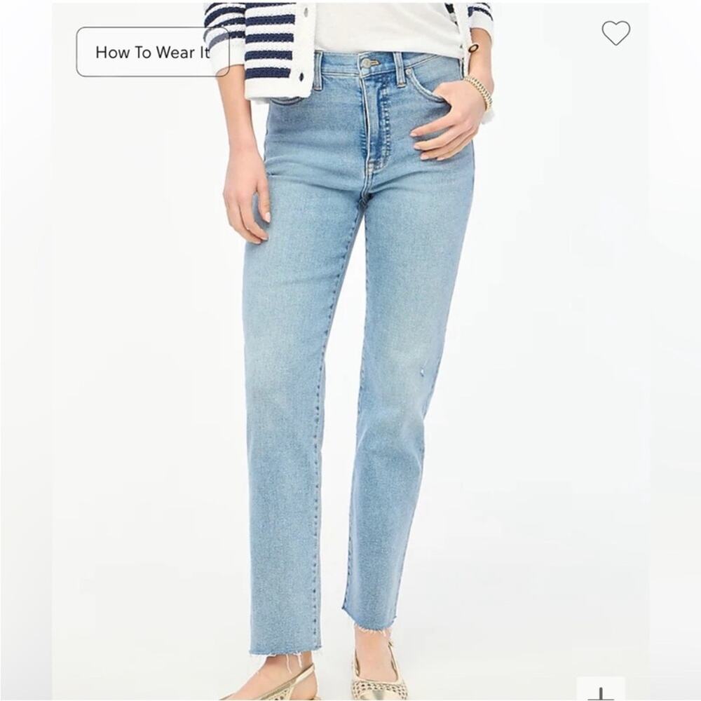 J crew Stovepipe Straight Blue Jean Signature Stretch+ Summer 2024 Size 27